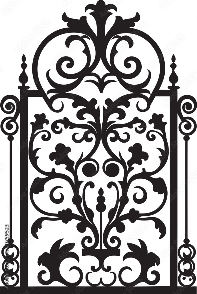 Ancient Barrier Vector Representation of Metal Gate Rustic Gateway Antique Metal Gate Logo Design Ancient Barrier Vector Representation of Metal Gate Rustic Gateway Antique Metal Gate Logo Design