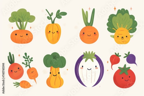 Different vegetable illustrations Chinese style