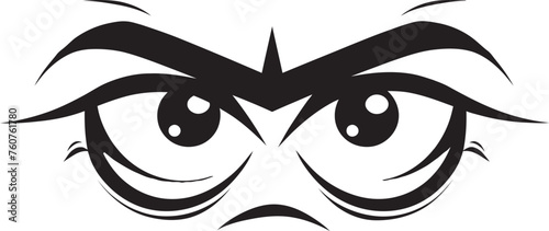 Ire Vision Vector Representation of Cartoon Angry Eye Mask Hostile Stare Angry Eye Mask Iconic Logo Design