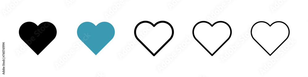 Valentine Heart Shape Icon. Love and Affection Symbol. Simple Linear Romantic Vector.