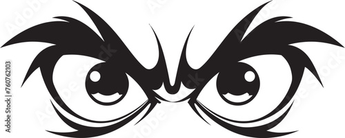 Wrathful Vision Emblematic Representation of Angry Eye Mask Fuming Focus Vector Logo Design of Cartoon Angry Eye Mask