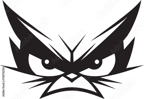 Cartoon Outrage Vector Representation of Angry Eye Mask Vexing Vision Angry Eye Mask Iconic Logo Design