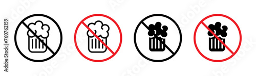 Alcohol-Free Environment Notice. No Drinking Warning Sign. Prohibition on Alcohol Consumption