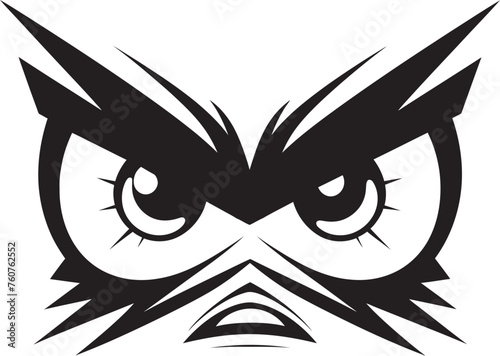 Cartoon Outrage Vector Representation of Angry Eye Mask Vexing Vision Angry Eye Mask Iconic Logo Design