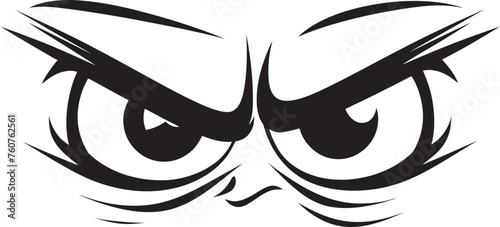 Cartoon Wrath Angry Eye Mask Iconic Emblem Animated Outrage Vector Representation of Angry Eye Mask
