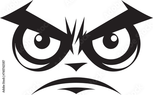 Animated Outrage Vector Representation of Angry Eye Mask Furious Focus Angry Eye Mask Iconic Logo Design