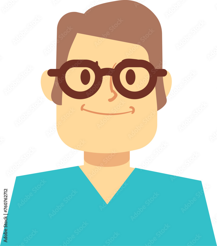 Medical man avatar. Doctor in glasses head portrait Medical man avatar. Doctor in glasses head portrait