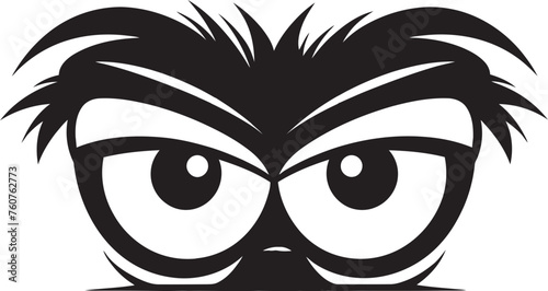 Enraged Eyes Vector Logo Design of Cartoon Angry Eye Mask Incensed Anger Angry Eye Mask Iconic Emblem