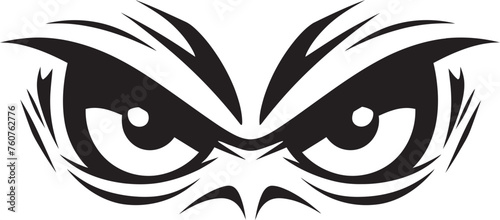 Wrathful Stare Angry Eye Mask Iconic Logo Design Intense Fury Cartoon Angry Eye Mask Vector Icon
