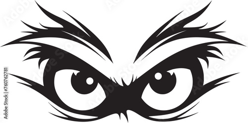 Intense Ire Vector Logo Design of Cartoon Angry Eye Mask Angry Animation Angry Eye Mask Iconic Emblem
