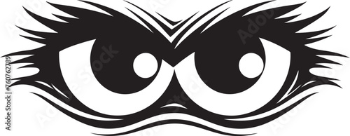 Incensed Expression Angry Eye Mask Iconic Logo Design Raging Gaze Cartoon Angry Eye Mask Vector Icon