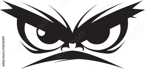 Fuming Fury Angry Eye Mask Iconic Emblem Cartoon Outburst Vector Representation of Angry Eye Mask
