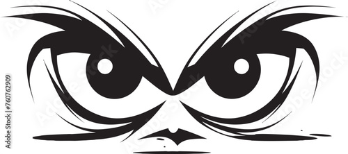 Agitated Anger Cartoon Angry Eye Mask Vector Icon Wrathful Expression Emblematic Representation of Angry Eye Mask