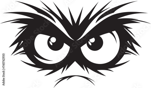 Outraged Expression Vector Logo Design of Cartoon Angry Eye Mask Fiery Fury Angry Eye Mask Iconic Emblem