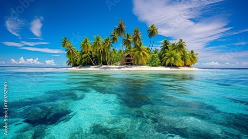 Wild tropical paradise islands in the middle of the blue ocean  © Media Srock