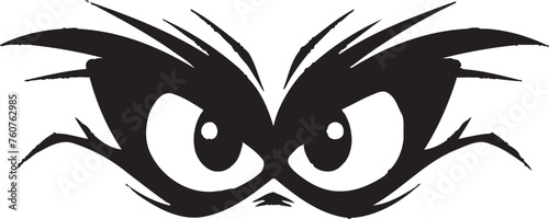 Fototapeta Naklejka Na Ścianę i Meble -  Aggressive Anguish Cartoon Angry Eye Mask Vector Icon Vexing Vision Emblematic Representation of Angry Eye Mask