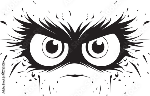 Fototapeta Naklejka Na Ścianę i Meble -  Animated Anger Emblematic Representation of Angry Eye Mask in Cartoon Vector Indignant Intensity Angry Eye Mask Vector Logo Design with Animated Feel