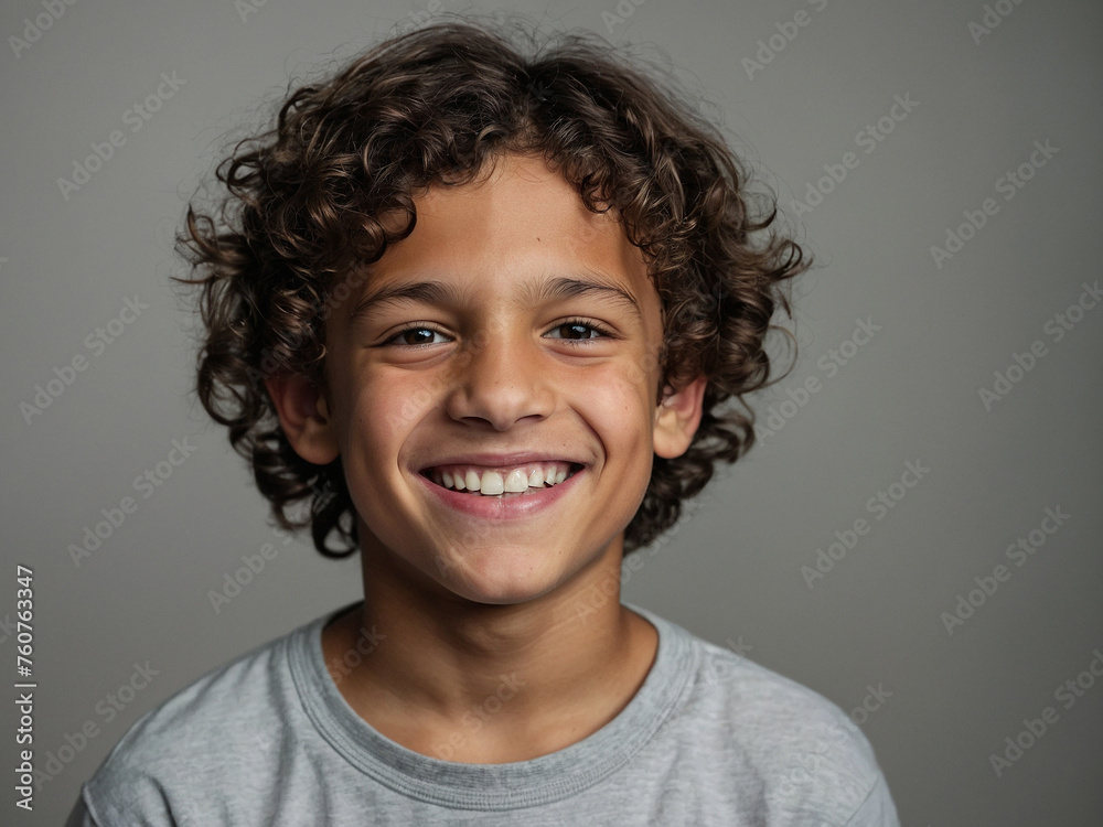 Close up portrait of smiling smart curly school boy. Close up portrait of smiling smart curly school boy.