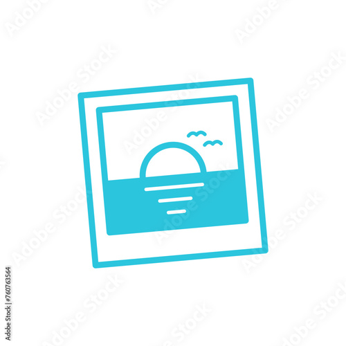 Photo, summer glimps, sun and sea icon, From blue icon set.