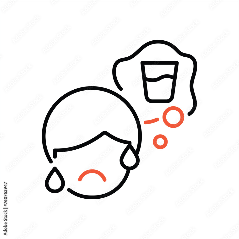Fototapeta premium Dehydration icon editable stock vector stock