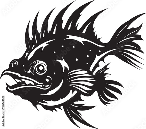 Ghastly Guide Sinuous Creature Vector Symbol Phantom Pathfinder Evil Fish Emblem Design