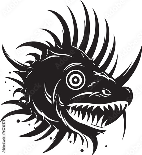 Dark Leviathan Sinister Fish Vector Concept Ghostly Goliath Evil Angular Creature Symbolism