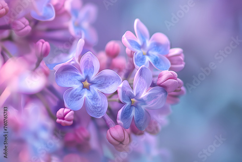 Macro image of spring lilac violet flowers