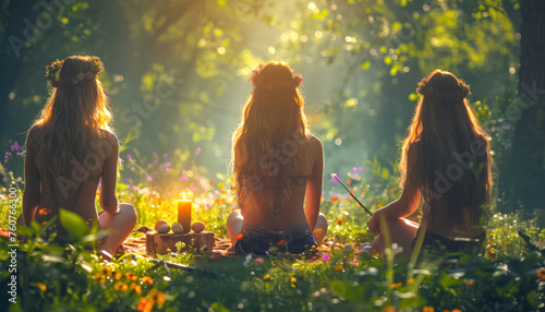Witches' Spring Equinox Renewal Ritual in Nature. Spring Equinox Meditation by  Women in Nature's Blossom photo
