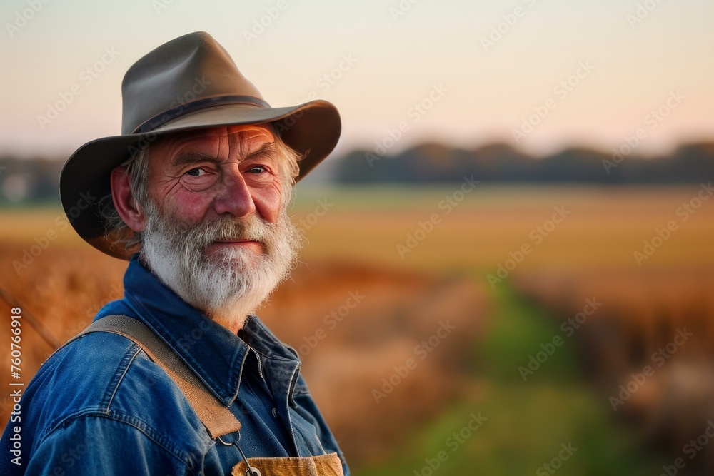 Sprawling American farmer wheat field. Plant person. Generate Ai