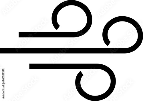 Blowing wind line icon. Windy weather symbol. Windy blow, Wind icon trendy design template, Editable stroke. Vector, wind motion, air blow, swirl element. air motion, smoke flow art, abstract line.
