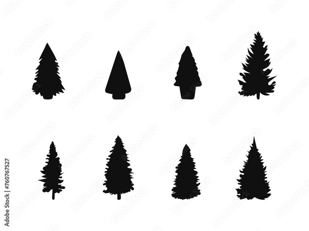  Black Christmas tree vector design
