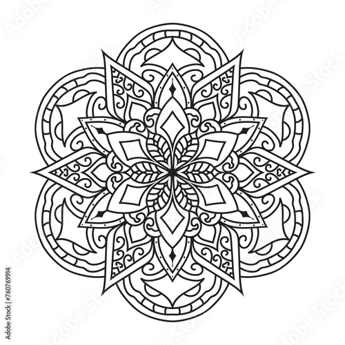 Mandala for coloring book.decorative round ornament photo