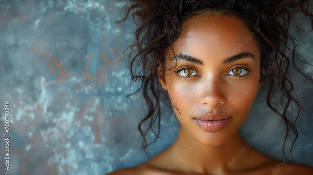 Studio shot of a Beautiful elegant black woman looking at the camera on gray background. Studio shot of a Beautiful elegant black woman looking at the camera on gray background.