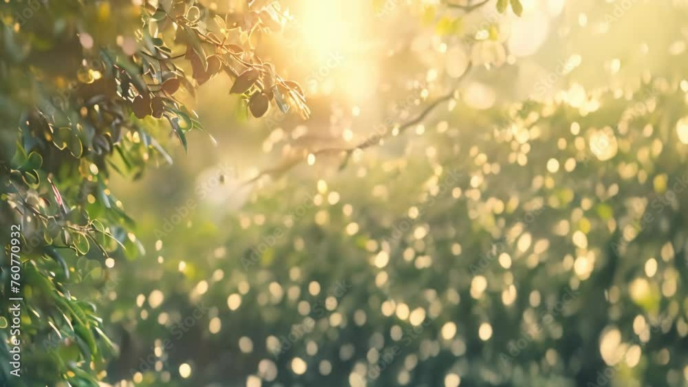Sunlit Forest Canopy with Soft Focus Background. Generative ai Sunlit Forest Canopy with Soft Focus Background. Generative ai