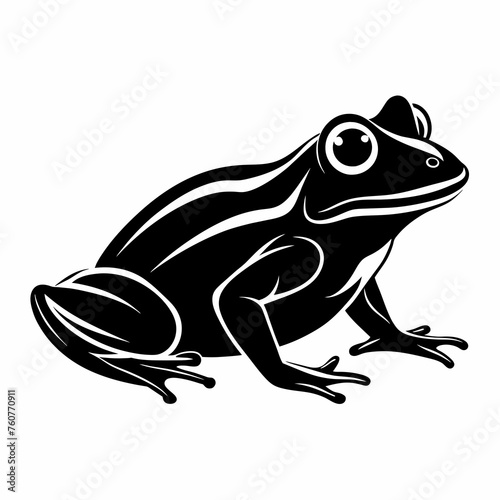 Silhouette of Frog  laying in profile