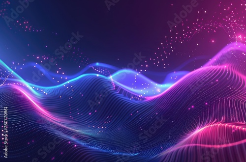 "Futuristic Tech Background: Dynamic Gradient with Glowing Elements"