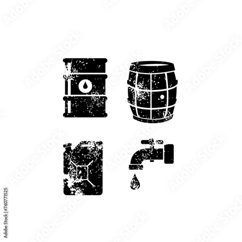 oil and gas vintage element design icon vector 