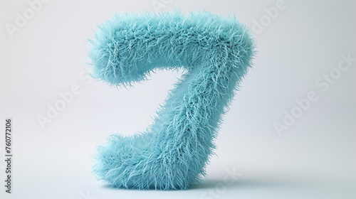 3d blue number 7