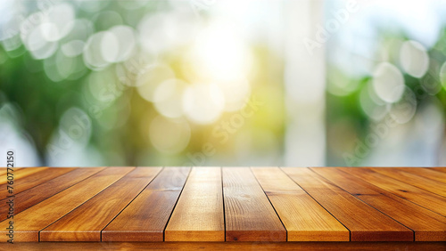 Wooden table with blurred background (ID: 760772150)