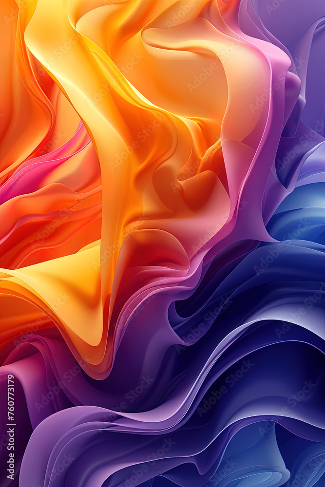 Obraz premium Multi layers color texture. Abstract dynamic fluid colors. AI generative.