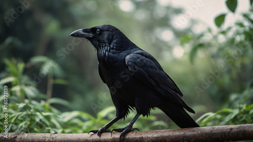 black crow in nature