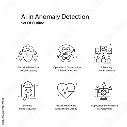 Anomaly Detection AI Vector Icons Enhancing Security Measures