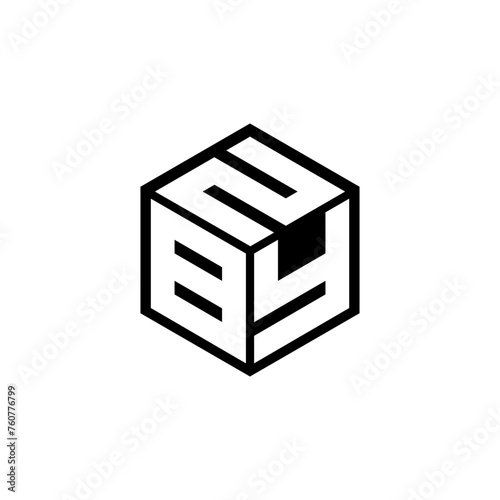 BYN letter logo design with white background in illustrator, cube logo, vector logo, modern alphabet font overlap style. calligraphy designs for logo, Poster, Invitation, etc. photo
