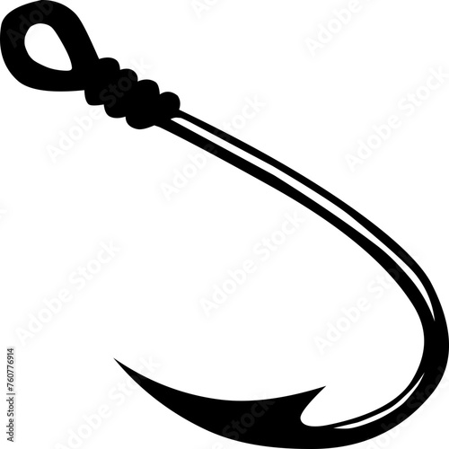 Fishing hook icon logo vector for fishing icon, isolated transparent