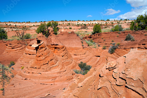 Multicolored sandstone formations in the desert of Utah USA