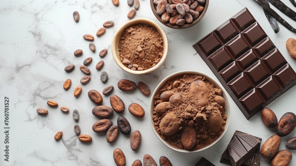 Chocolate. Beautiful chocolate background. Sweet food photography concept. Dark chocolate, crushed cocoa beans, fruits on a delicate background. Chocolate. Beautiful chocolate background. Sweet food photography concept. Dark chocolate, crushed cocoa beans, fruits on a delicate background.