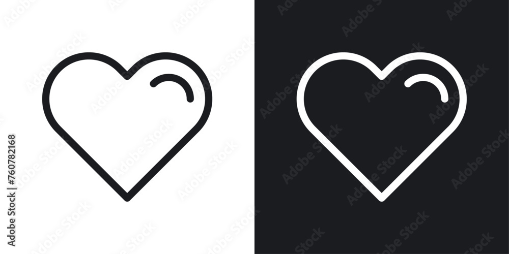 Romantic Heart Icon. Affection Symbol. Simple Valentine's Heart Vector