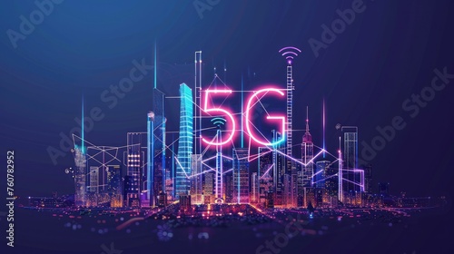 a smart city interconnected by the latest 5G