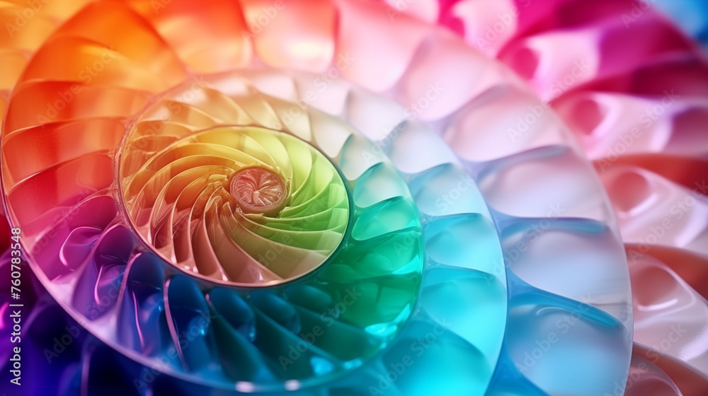 abstract artistic color wheel as nautilus shell as background 