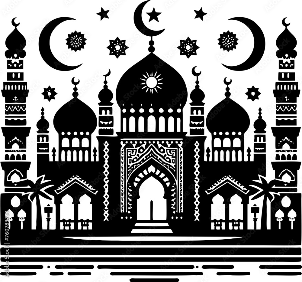 Islamic Mosque vector in the mexican style